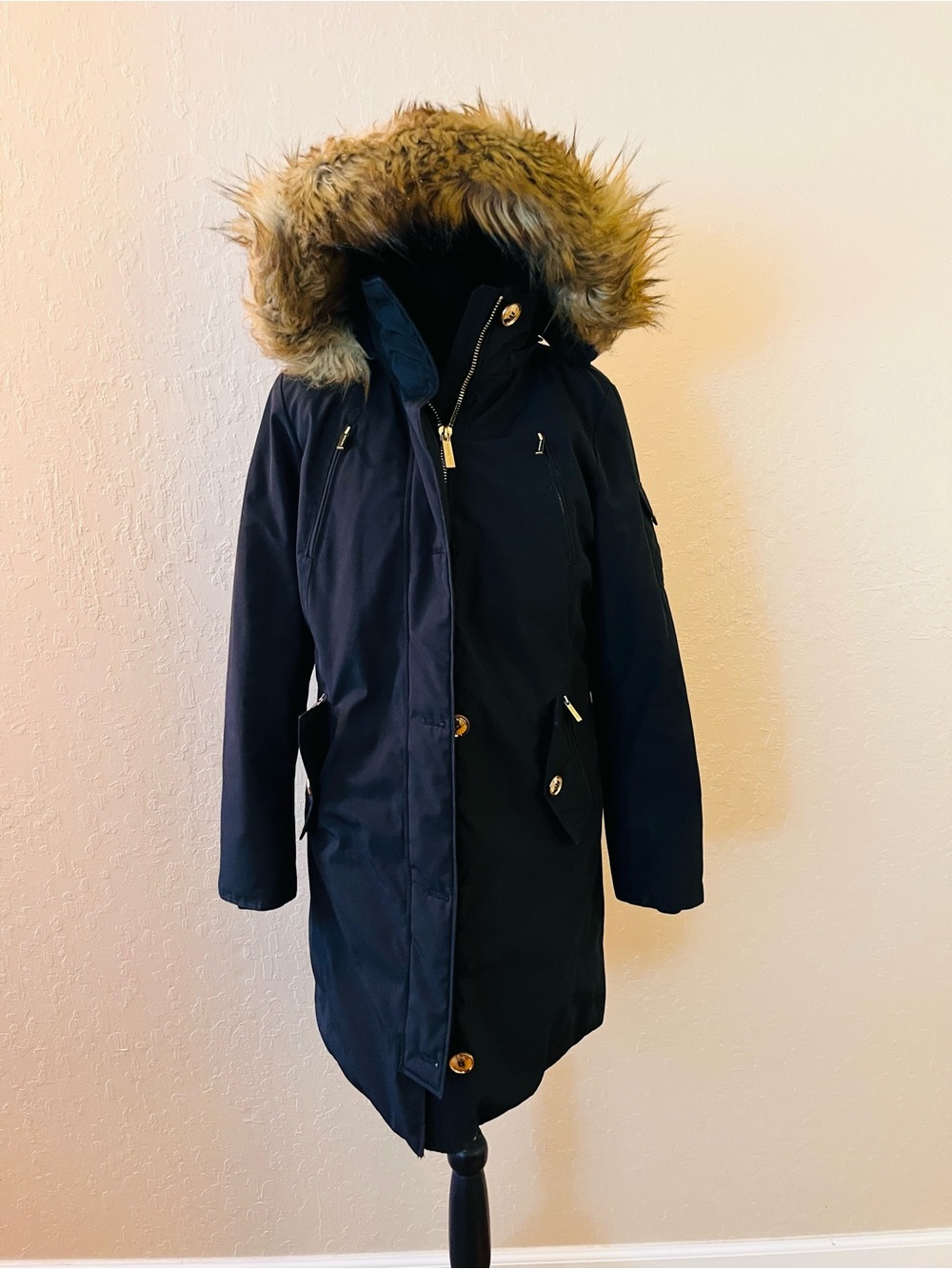 MICHAEL Michael Kors Faux-Fur Trim Puffer Coat